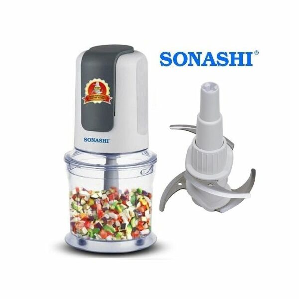 Sonashi Mini Hachoir À Double Lame - Smc-12 - 500 Ml - 500 W - Blanc/gris