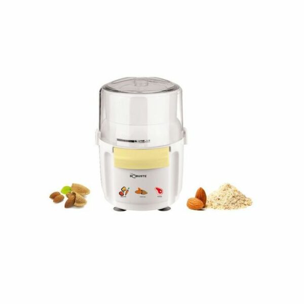 Robuste Hachoir Spéciale pour fruits secs et légumes 400W-350G Hls350 - Blanc & Jaune – Image 4