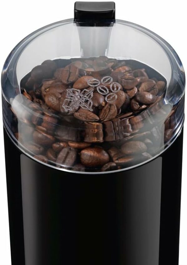 Bosch Moulin à café, pour un café savoureux, capacité de 75 grammes, couteau en inox, noir, TSM6A013B – Image 4
