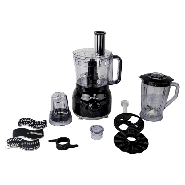 Robot De Cuisine CRISTOR Multi Fonctions -600 W- 2.3 L Bol – 1.5 L Blender – Noir