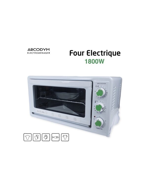 Arcodym Four Electrique 36L 1800W Ventilé Blanc – DYM-3690RT