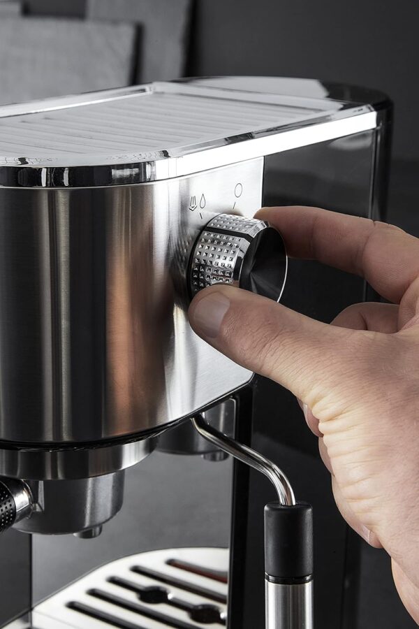 Krups INOX 1L Machine Expresso Virtuoso Automatique, 1 L, 1450 W, Compacte, 2 Tasses, Buse Vapeur pour Cappuccinos et Eau Chaude XP444C10, 1 Liter – Image 5