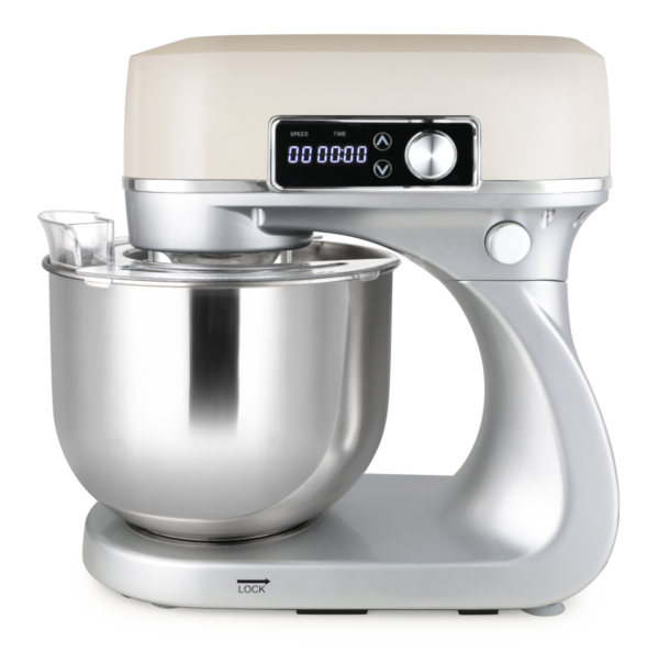Pétrin NARDI MAESTRO PASTA Mono Fonction Double Crochet Afficheur Numérique-800W-5,5L-Blanc_Crème-Inox – Image 2