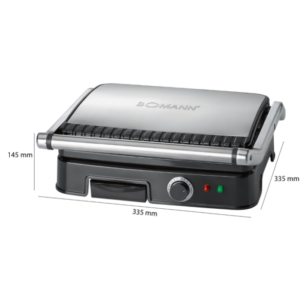 Grill de contact Bomann KG 2242 CB en acier inoxydable/noir – Image 5