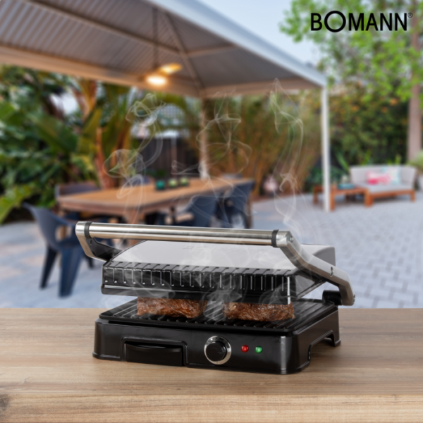 Grill de contact Bomann KG 2242 CB en acier inoxydable/noir – Image 3