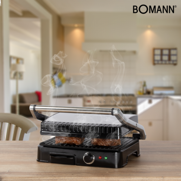 Grill de contact Bomann KG 2242 CB en acier inoxydable/noir – Image 2