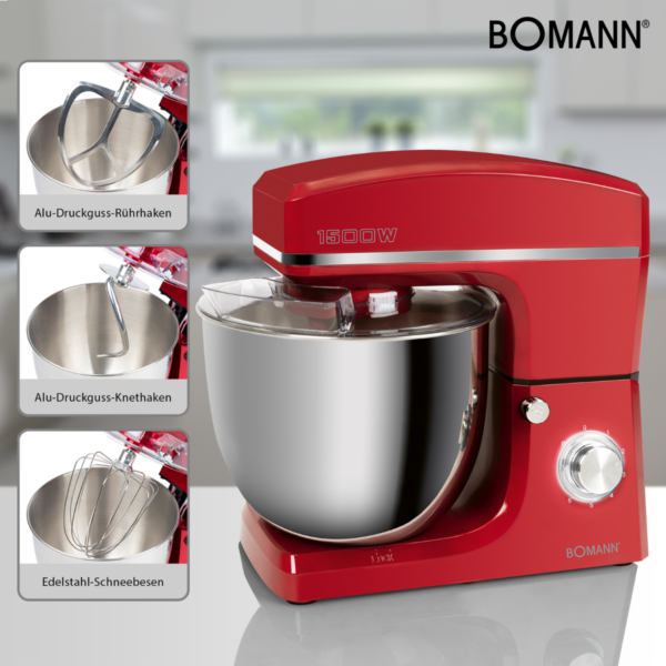 Bomann Pétrin KM 6036 CB rouge – Image 2