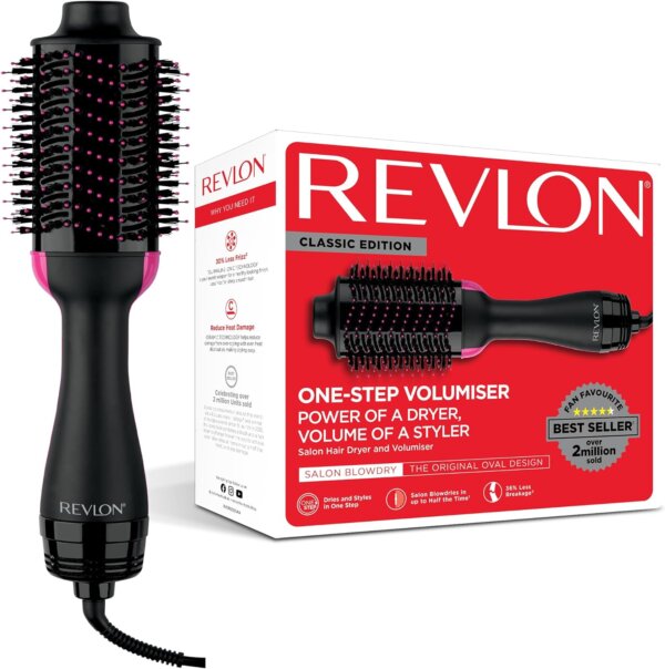 Revlon One-Step Hair Dryer & Volumizer | Brosse Soufflante Séchante et Volumisante Noire (RVDR5222E4)