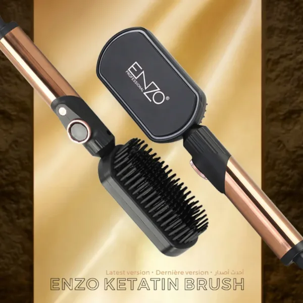 Brosse Lissante Chauffante ENZO EN-4002 | Ionique, Céramique Anti-Brûlure – Image 2