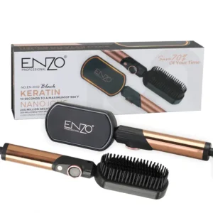 Brosse Lissante Chauffante ENZO EN-4002 | Ionique, Céramique Anti-Brûlure