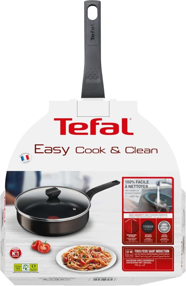 Sauteuse Tefal Easy Cook & Clean 24cm + Couvercle | Antiadhésive Titanium, Tous Feux Dont Induction – Image 4