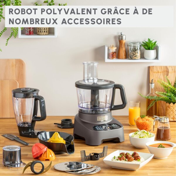 Robot Moulinex Double Force (FP825E10): 2 Moteurs, 1000W & 10 Accessoires – Image 4