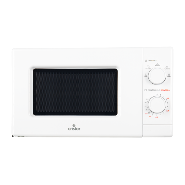 Micro-Ondes CRISTOR 20L Blanc MW200W : Compact & Efficace