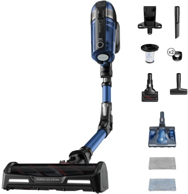 Rowenta Aspirateur balai sans fil multifonction X-FORCE FLEX 12.60 AQUA RH98C0WO, Bleu