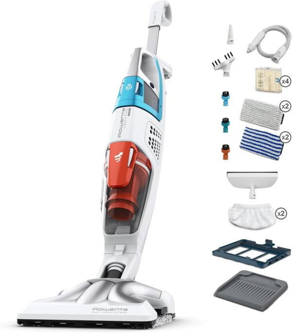 Rowenta, Nettoyeur vapeur, 2 en 1, Aspire et lave en même temps,