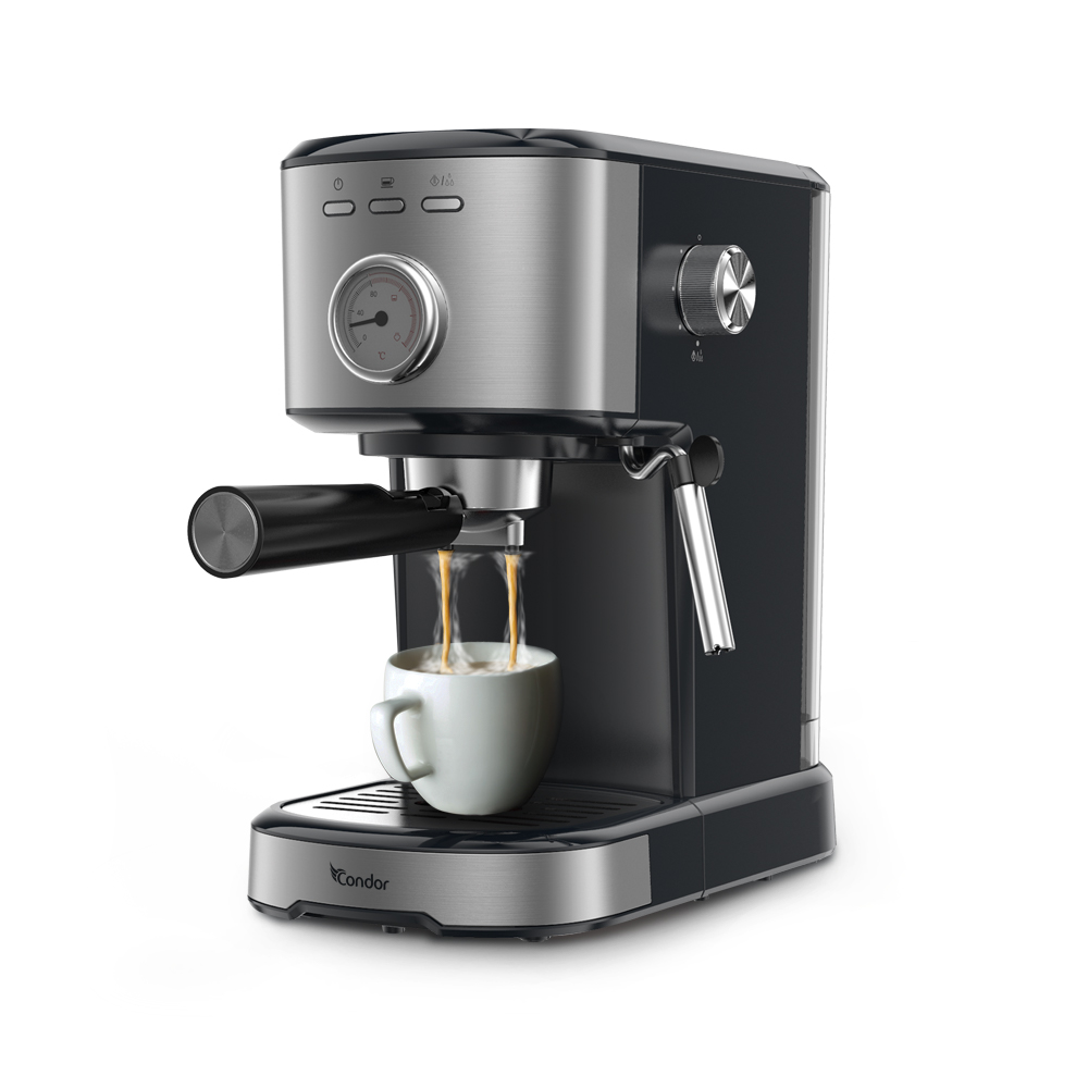 Machine A Café Barista 2 en1 CONDOR – ROBUSTA SERIES -Capsules et Café moulu -20 BARS-1100 W- Noire